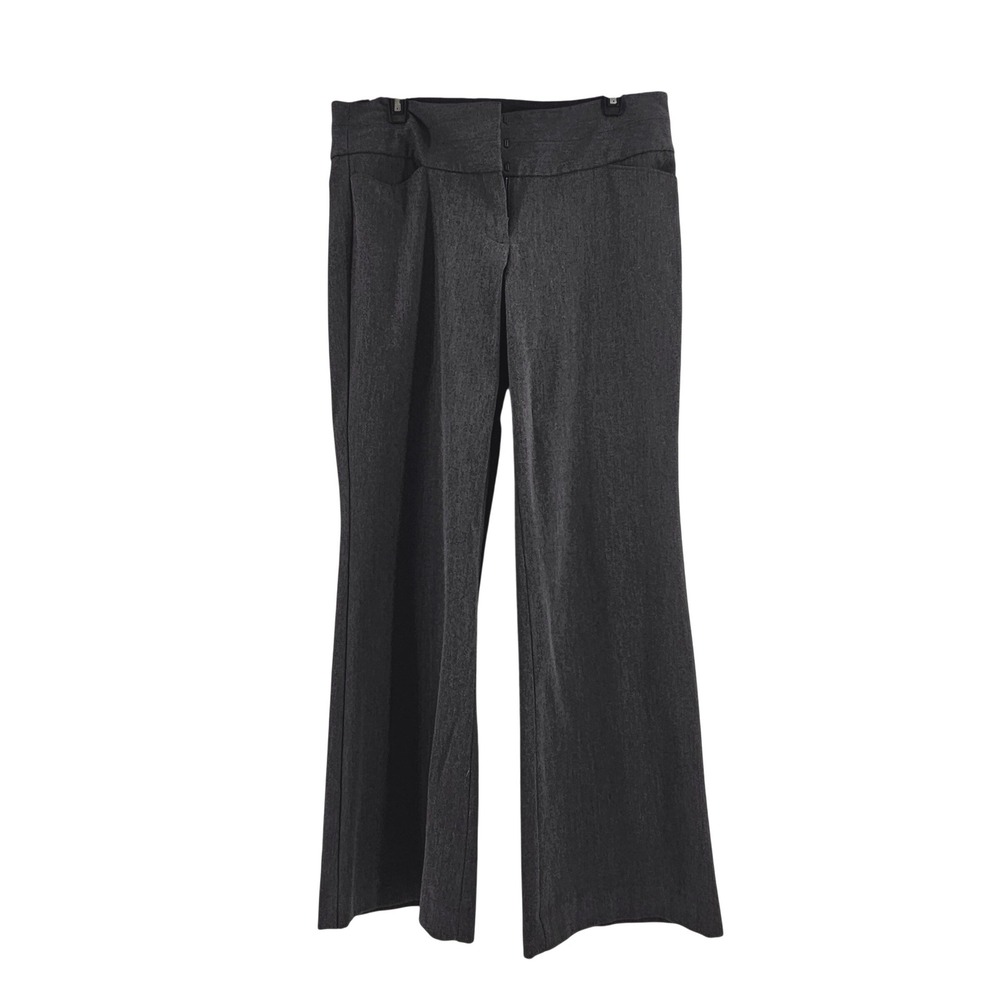 Express Editor Pants Womens Charcoal Gray Flared Pants Size‎ 6S Office Business